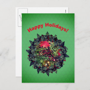 Balls Beads Wreath Carte postale de Noël