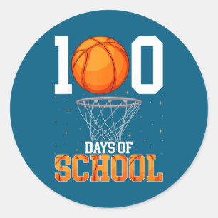 Balls Dag School Speler Dagen 100 100e Basketbal Ronde Sticker