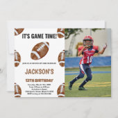 Balls Football Birthday Invitations with photoshop Kaart (Voorkant)