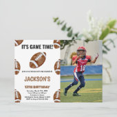 Balls Football Birthday Invitations with photoshop Kaart (Staand voorkant)