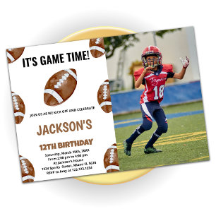 Balls Football Birthday Invitations with photoshop Kaart