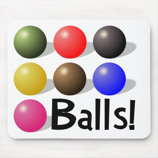 Balls Mousepad voor Snooker Players en ALL! Muismat (Voorkant)