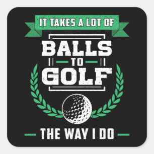 Balls Of Golf Player Golfing Sports Funny Vierkante Sticker