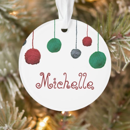Balls of Yarn Crafty Holiday / Votre texte (Arbre)