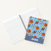 Balls Pattern Sports Kinder Personalized Notitieboek (Binnen)