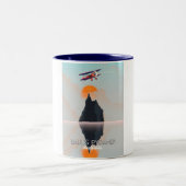 Balls Pyramid Australia  flight poster Tweekleurige Koffiemok (Center)