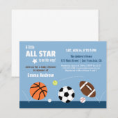 Balls Sports Thème Baby Shower Invitations (Devant / Derrière)