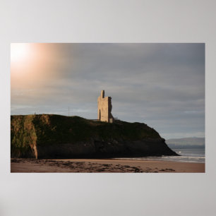 ballybunion beach château et affiche des falaises