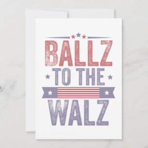 Ballz naar de Walz Harris Wals 2024 Verkiezing Bedankkaart