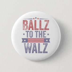 Ballz naar de Walz Harris Wals 2024 Verkiezing Ronde Button 5,7 Cm