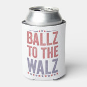 Ballz naar de Walz Harris Walz verkiezing 2024 Blikjeskoeler (Blikje Voorkant)