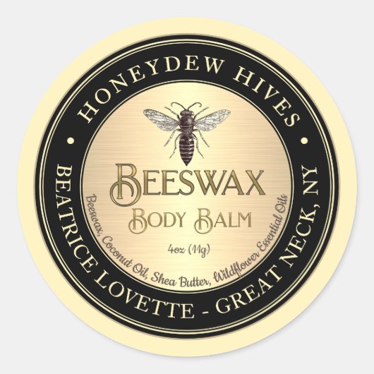 Balme Étiquette Queen Bee Métallo Or et Noir (Devant)