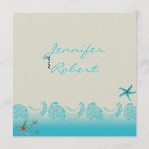 Balnéaire à Sand et Aqua Anniversaire Invitation