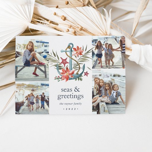 Balnéaire | Carte Collage photo de vacances côtièr