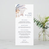 Balnéaire | Carte de menu Mariage Nautical Seashel (Debout devant)
