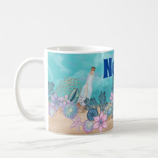 Balnéaire personnalisé Ocean Beach Café Mug (Gauche)