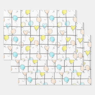 Balongebaren geslachtsneutraal baby shower inpakpapier vel