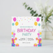 Balons modernes Invitation de fête d'anniversaire (Debout devant)