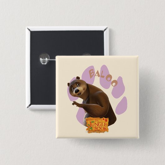 Baloo 1 vierkante button 5,1 cm (Voorkant /achterkant)