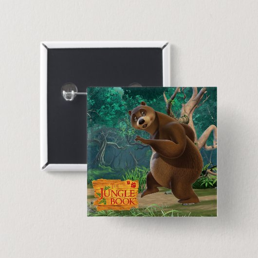 Baloo 3 vierkante button 5,1 cm (Voorkant /achterkant)