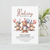 Baloon Ours Bébé Douche Invitations (Debout devant)