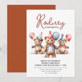 Baloon Ours Bébé Douche Invitations (Devant / Derrière)