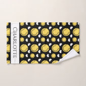 Bals jaunes et Coeurs blancs passionné de tennis (Serviette à main)