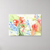 Balsam en Lobelia bloemen Canvas Afdruk (Voorkant)