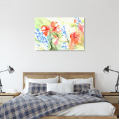 Balsam en Lobelia bloemen Canvas Afdruk (Insitu (Slaapkamer))