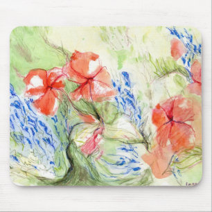 Balsam en Lobelia bloemen Muismat