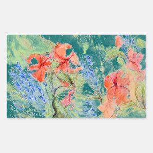 Balsam en Lobelia bloemen Rechthoekige Sticker