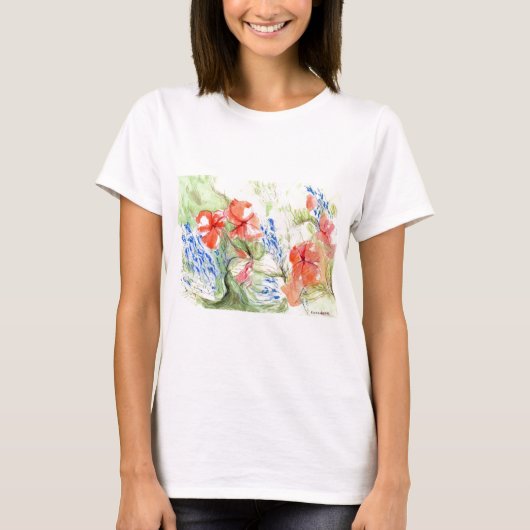 Balsam en Lobelia bloemen T-shirt (Voorkant)