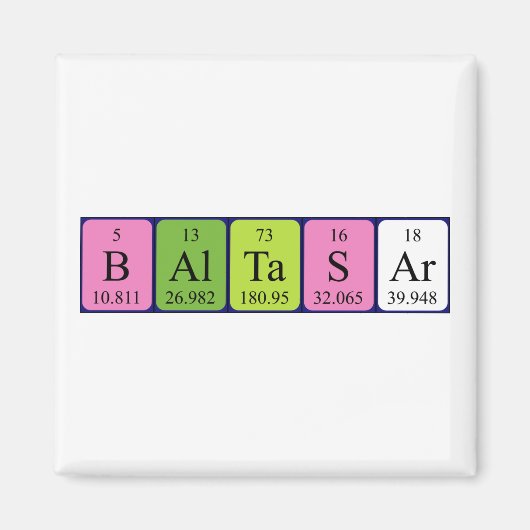Baltasar periodieke lijstnaam magnet magneet (Voorkant)