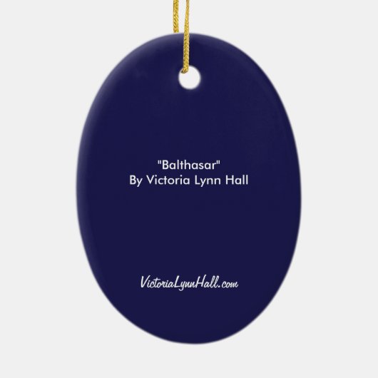 "Balthasar" Drie kerstkunst Keramisch Ornament (Achterkant)