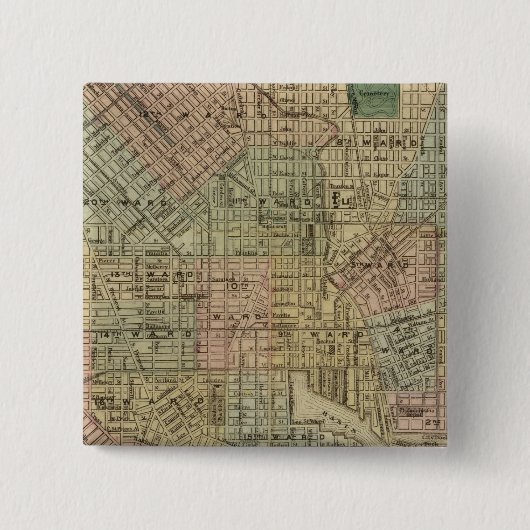 Baltimore 2 vierkante button 5,1 cm (Voorkant)