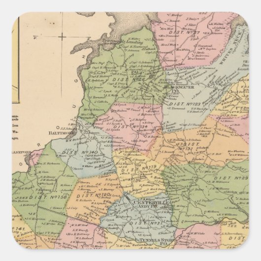 Baltimore 6 vierkante sticker (Voorkant)