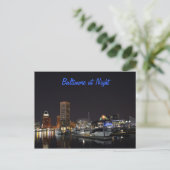 Baltimore bij nacht briefkaart (Staand voorkant)