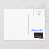 Baltimore bij nacht briefkaart (Achterkant)