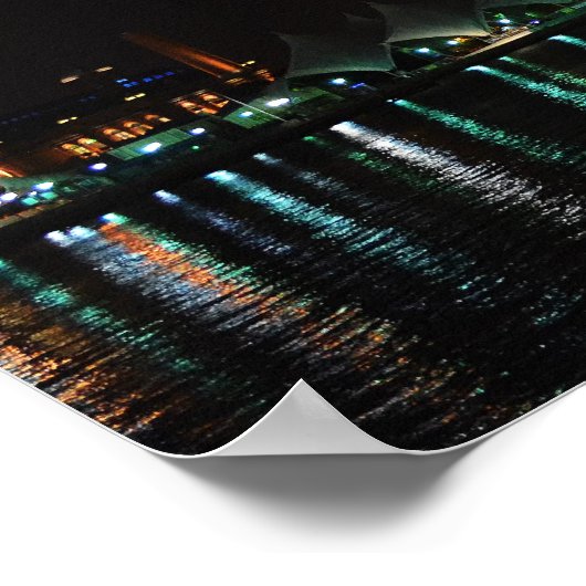 Baltimore bij nacht poster (Hoek)