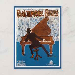  Baltimore blauw muziekcover Briefkaart