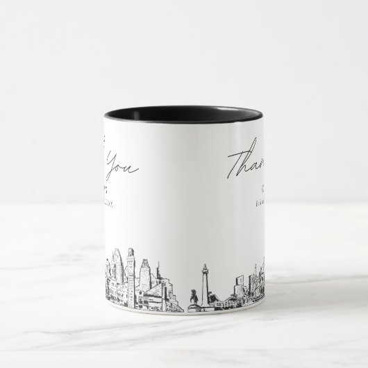 Baltimore Bruiloft Minimale Aangepaste Koffie Mok (Midden)