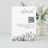 Baltimore Bruiloft Moderne Details QR Code Klein Informatiekaartje (Staand voorkant)