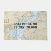 Baltimore Chesapeake ⚓ breedtegraad Nautisch Deurmat (Voorkant)