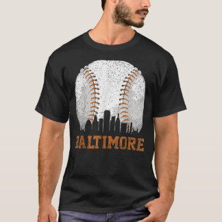  Baltimore Cityscape Baseball Speler en T-shirt