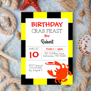 Baltimore Crab Nautical All Occasion Invitation Kaart