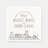 Baltimore Deco Skyline | Weddenschap Napkins Servet (Voorkant)