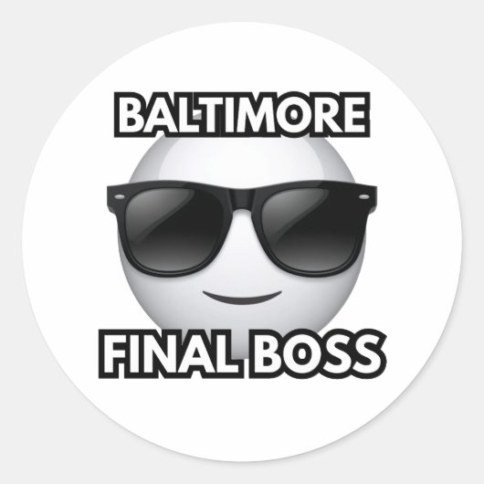 Baltimore Dernier Boss Cool Emoji Autocollant (Devant)