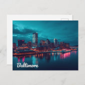Baltimore Inner Harbor Night View Briefkaart (Voorkant / Achterkant)