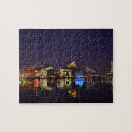 Baltimore Inner Harbour bij nacht Legpuzzel