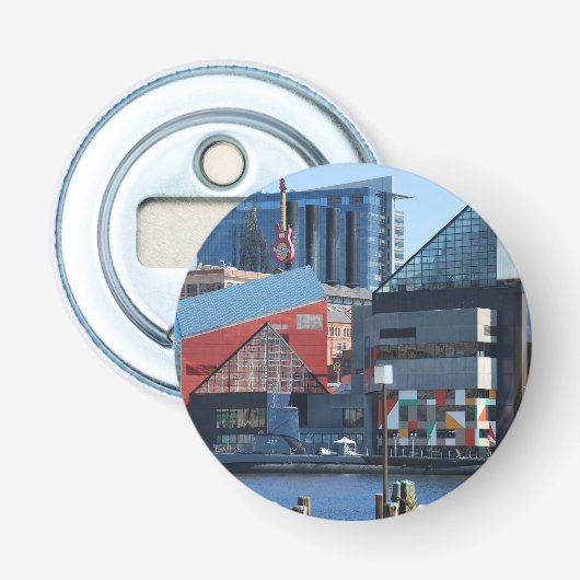 Baltimore Inner Harbour Bottle Open Button Flesopener (Voorkant)